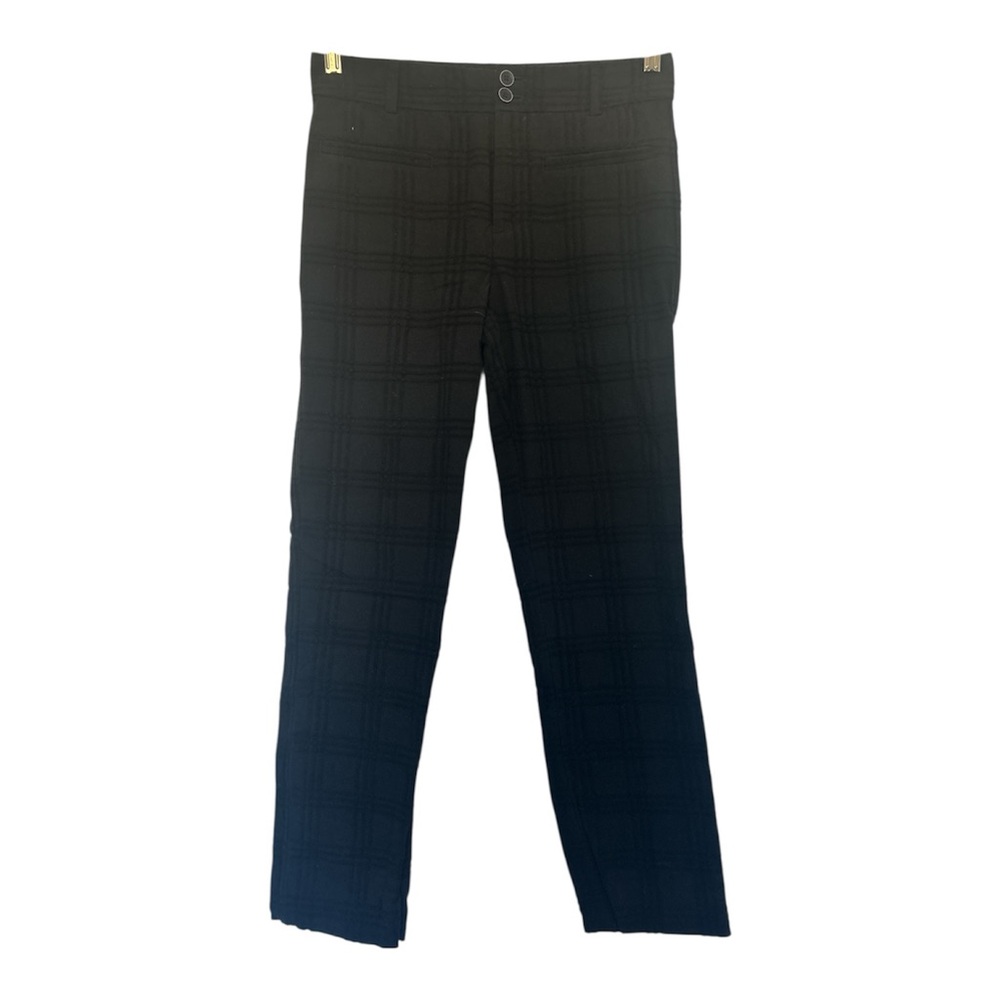 Anthropologie Slim Black Windowpane Trousers